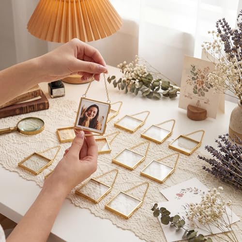 Cadre fleurs séchées BABUFINE mini herbier mural suspendu avec chaîne - 8
