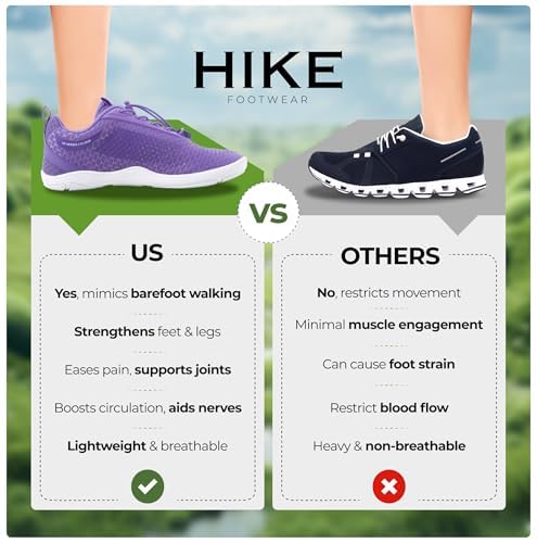Image of Hike Footwear HF Flow Minimalist Barefoot Shoes Women Men, Wide Toe Box | Non-Slip & Zero Drop Sole | Casual Daily Wear Sneakers | Lightweight | Walking Hiking | Foot Knee Back Pain Relief