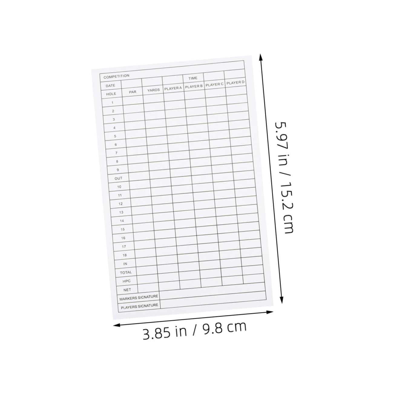 Yardwe 40pcs Golf Scorecards Weatherproof Coated Paper Score for Accurate Durable Golf Accessories for Players and Enthusiasts Stylish Design for Course Use