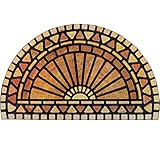 CHICHIC Welcome Door Mat 18 x 30 Inch Front Doormat Outdoors for Home Entrance Outdoors Mat for Outside Entry Way Doormat Entry Rugs, Heavy Duty Non Slip Rubber Back Low Profile, Semicircle