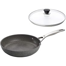 Ballarini 75002-820 Salina Series Frying Pan, IH Compatible, Granitium, 7-Layer Coating, Made in Italy, Glass Lid Included, 9.4 Inches 24 cm