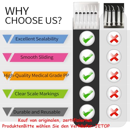JETOP 6 Stück Dental Spritzen, 12 ml Dental Irrigation Spritze mit Maßnahme, Spritze mit Gebogener Spitze für Die Zahnpflege, Heimtiere Pflege, Kleberfüllung – Bild 7