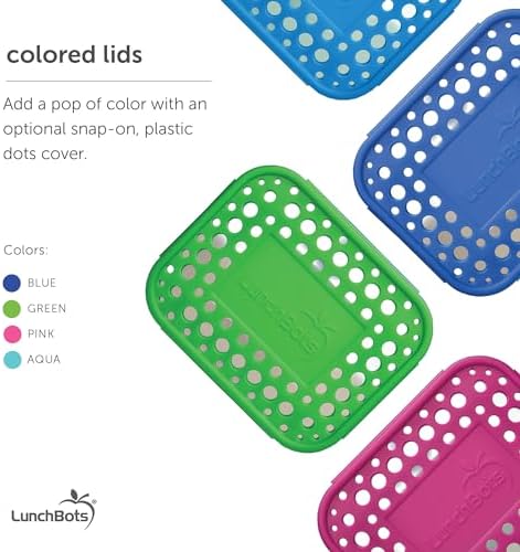 LunchBots Medium Trio II Snack Container - Divided Stainless Steel Food Container - Three Sections for Snacks On the Go - Eco-Friendly, Dishwasher Safe, BPA-Free - Stainless Lid - Blue Dots - Image 6