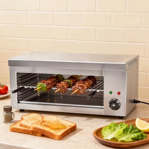 Glowdora Salamandres Électrique Professionnelle - 2 KW - Température 50-300°C - Compacte Et Robuste - Idéal pour Griller, Gratiner Et Réchauffer - Cuisine...