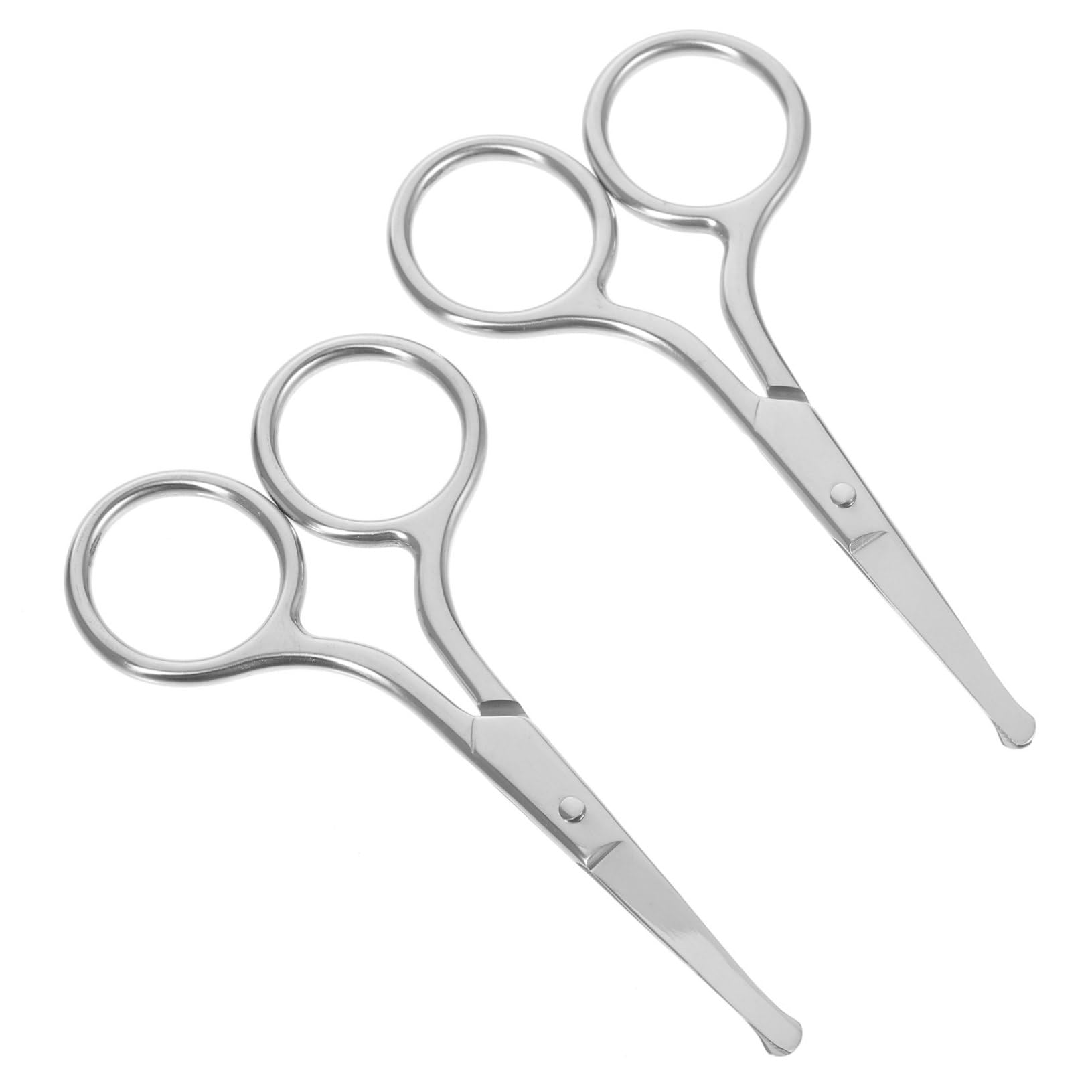 PLAFOPE 2Pcs Eyebrow Trimming Scissors Facial Hair Scissors for Precision Grooming Durable Stainless Steel for Travel and Easy Hair Removal
