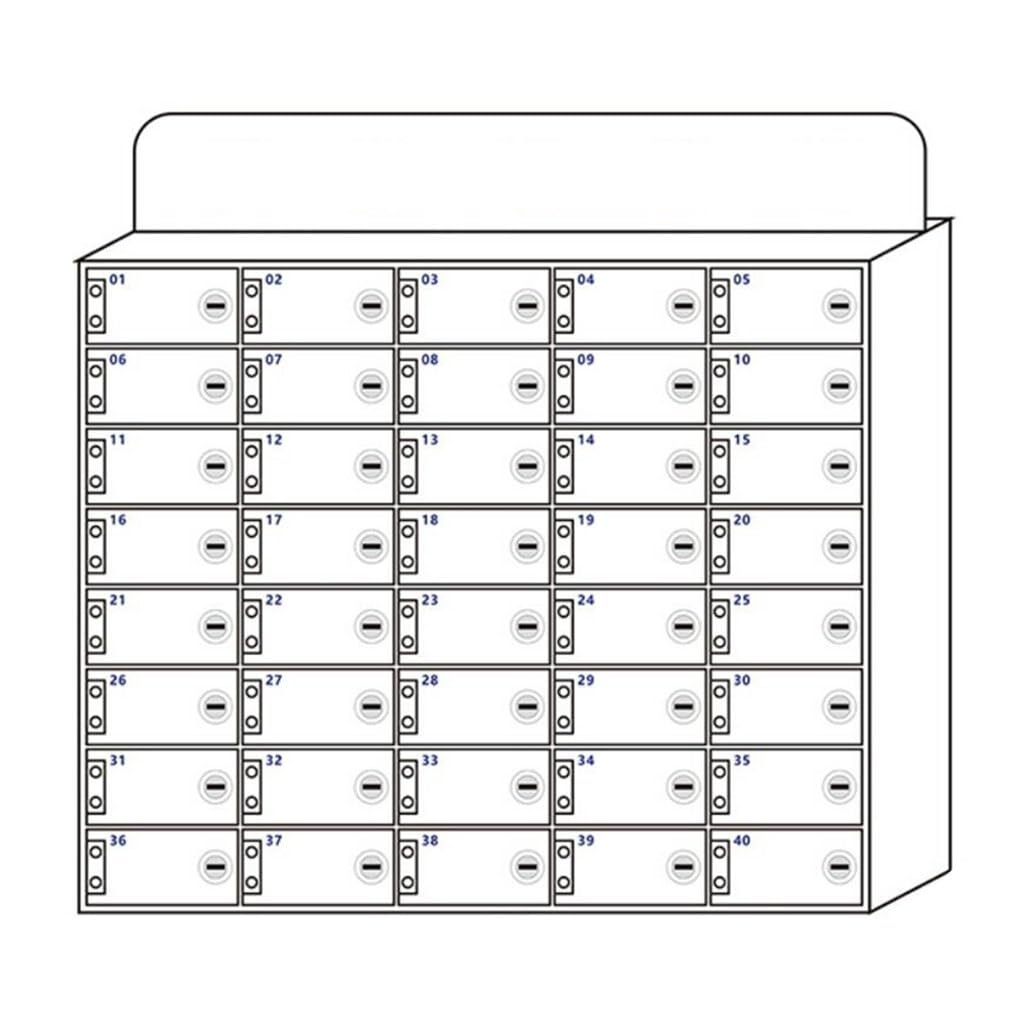 Easnuroz Cell Phones Storage Cabinet Acrylic Student Mobile Phone Storage Cabinet Wall Mounted Employee Mobile Phone Storage Locker With Handle For Classroom Office Exam(40)