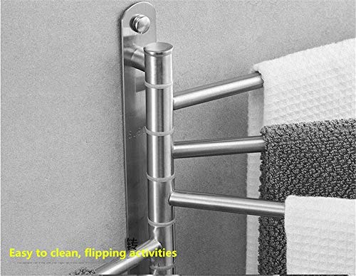 Porte-serviettes rotatif support mural mobile sans perçage - 6