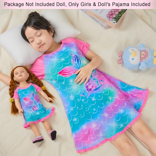 Play Tailor Girls Nightgowns Girl and Doll Matching Outfits Princess Pajamas Night Dress for Kids 18" Dolls Clothes2