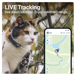 Tractive gps tracker  health monitoring for cats 6 5 lbs+  market leading pet gps location tracker | wellness  escape alerts | waterproof | works with any collar dark blue   cucciolini doodles