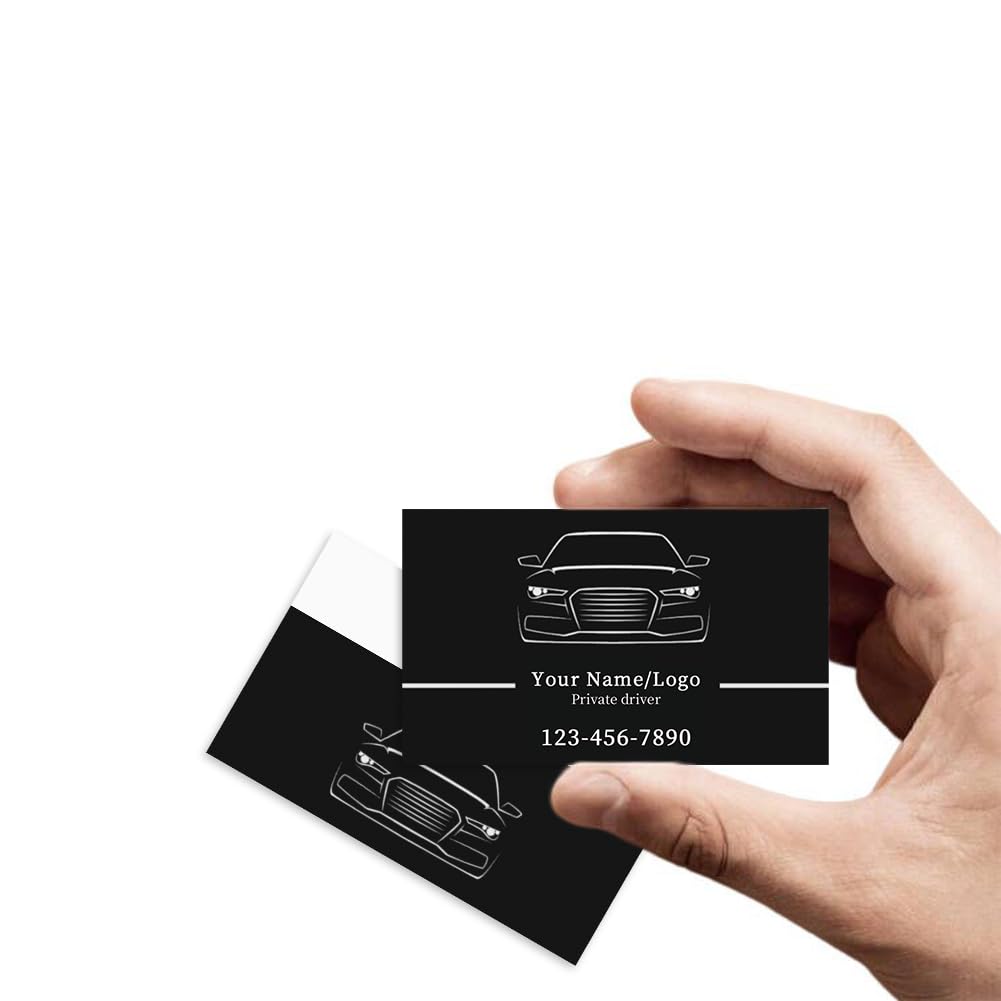 Custom Taxi Business Cards Double-Sided Printable Thick Waterproof Paper Business Cards Customize with Your Image Logo for Small Business (Template 19