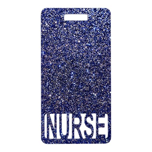 Porte-badge d'infirmière vertical paillettes bleues une idée cadeau soignant