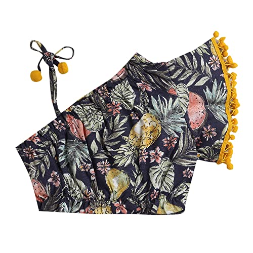 Image of Hopscotch Girls Cotton All-Over Print Top and Pant Set in Multi Colour
