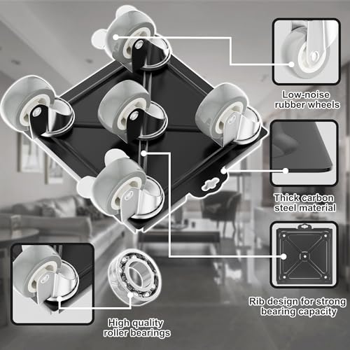Image of 2,400 lb Capacity Furniture Dolly Set, 6.8-Inch Platforms, Black