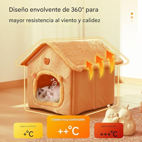 Cama para gatos relajante con cojín extraíble y mullido 5