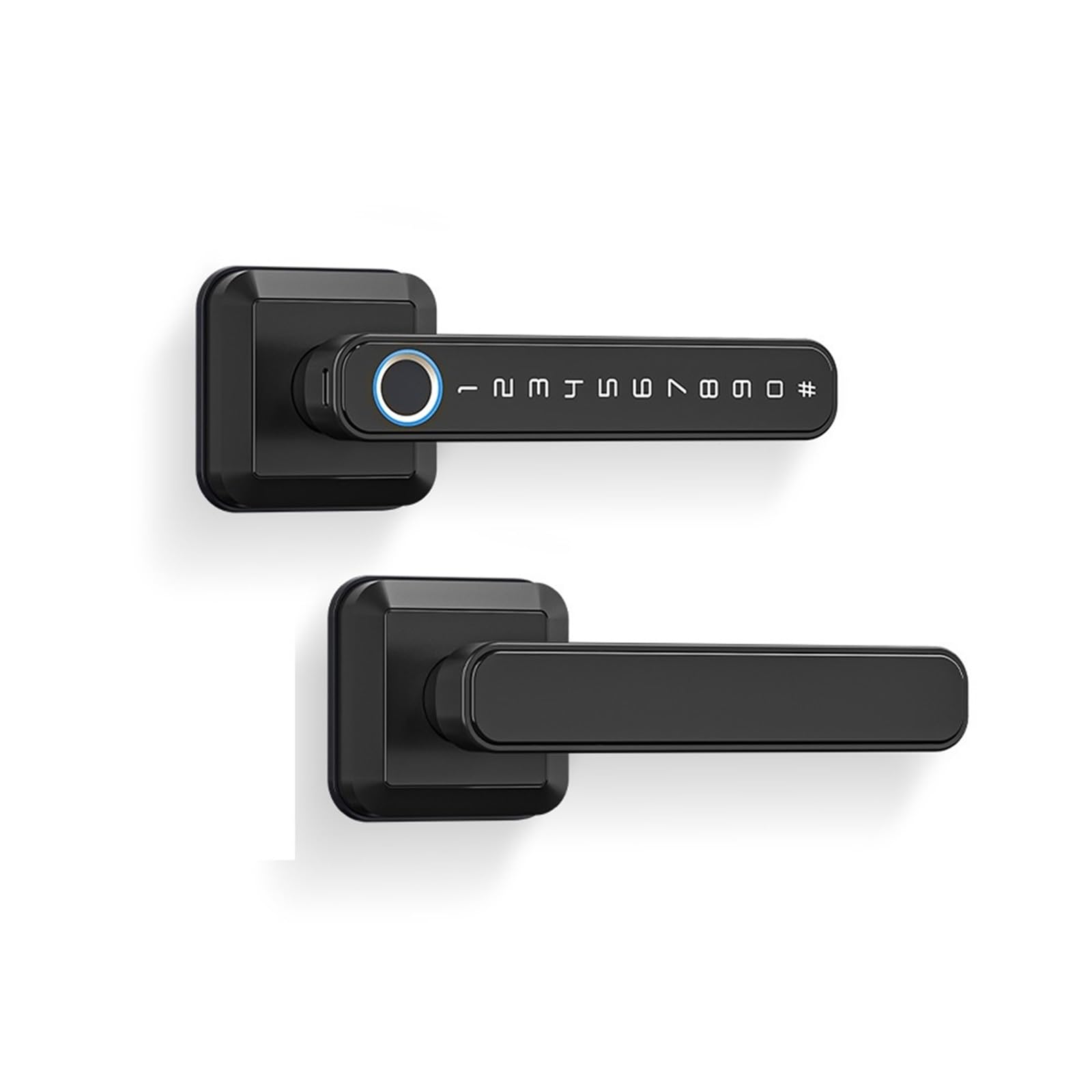 JVDDI Smart Door Handle, Fingerprint Smart Lock Control Biometric Password Lever Handle Electronic Locks with Keys for Home(Nero)