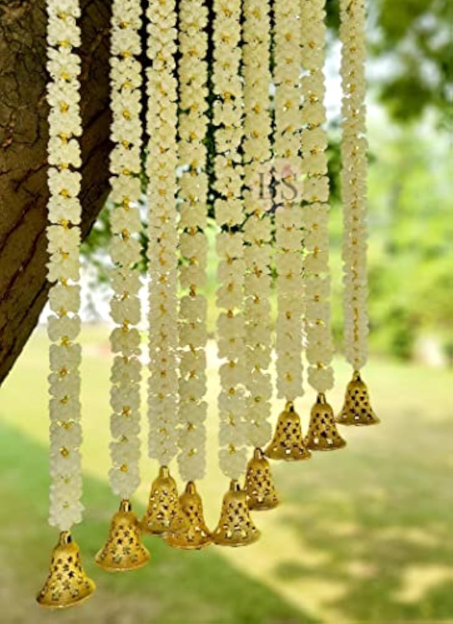 Handmade Decorative Mogra Bell Garland, 2.2 Feet