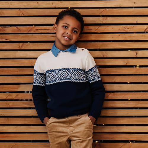 Image of Hope & Henry Boys' Long Sleeve Crew Neck Pullover Sweater
