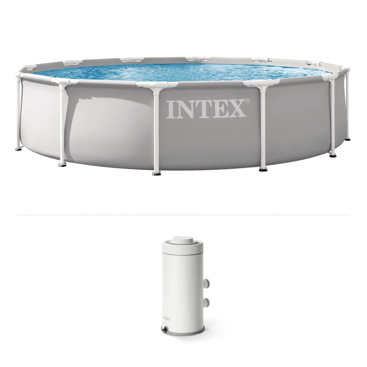 INTEX 26711EP 12Ft X 30In Prism Frame Premium Above Ground Swimming Pool Set with Filter Pump