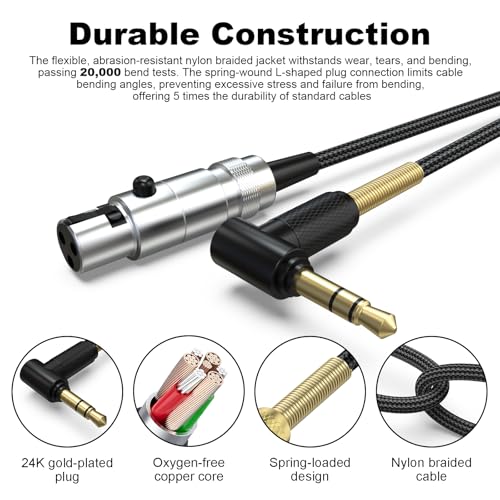 Cable Zosvoses compatible AKG K702 3.9ft miniatura 3