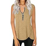 Activewear-T-Shirts für Damen Sportshirt Herren Kurzarm atmungsaktiv XXXL t Shirt Herren Womens Tank Tops Scoop Neck Curved Casual Flowy Summer Zipper Down Sleeveless Shirts