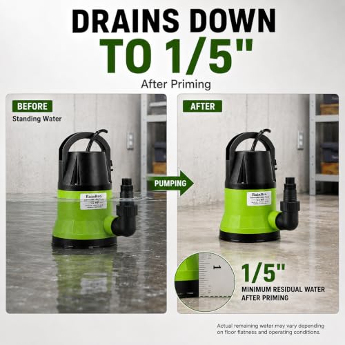 Image of Sump Pump, Submersible Water Pump for Water Removal, 1 /2HP