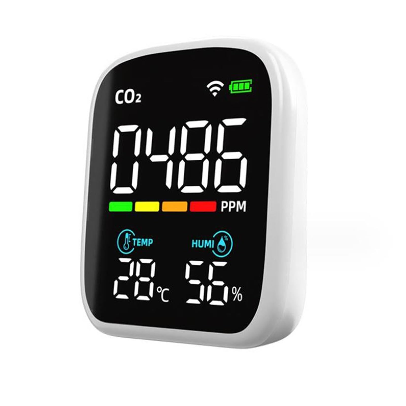 Misuratore Qualità dell'aria, Monitor CO2 Monitor anidride carbonica 400-5000PPM Sensore NDIR Monitor a qualità 'aria 70 * 84 * 35 mm per Casa Cucina Ufficio Auto(3 in 1)