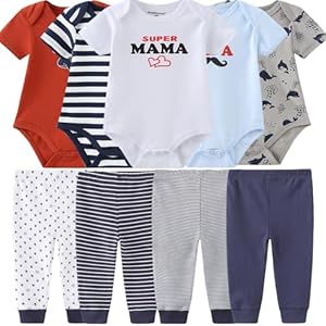 Baby Layette Set Baby Boys’ 9-Piece Bodysuits Pants Set Toddler Girl Boy Unisex Baby Gift Sets