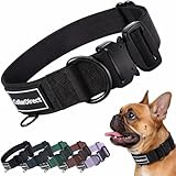 Robustes Hundehalsband für Große & Mittelgroße Hunde – Verstellbar, Doppellagiges Nylon, Metallschnalle, Reißfest & Ideal für Aktive Hunde (Schwarz, Klein (28-38 cm))
