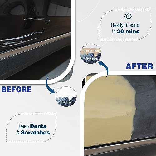 Roberlo Maxifill Plus Premium Lightweight Body Filler 3L + Hardener â Easy Sanding, High Spreadability for Medium to Large Car Repairs â Adheres to Steel, Aluminum, Zinc, Galvanized & Fiberglass - Image 5