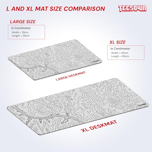 Image of White Canyon Map Stitched Mousepad (12x32) for Laptop, Desktop, PC and Gaming Deskmat (Stitched White 2.O, XL)