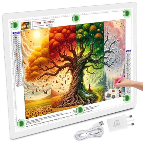 TOHETO Almohadilla de luz A2 de 25.2 x 18.4 pulgadas tablero de LED magnético grande para pintura