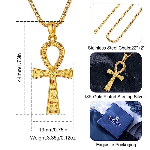 Collar Ankh Cruz Oro para Hombre y Mujer 925 Collar Ankh Cruz Oro para Hombre y Mujer 925