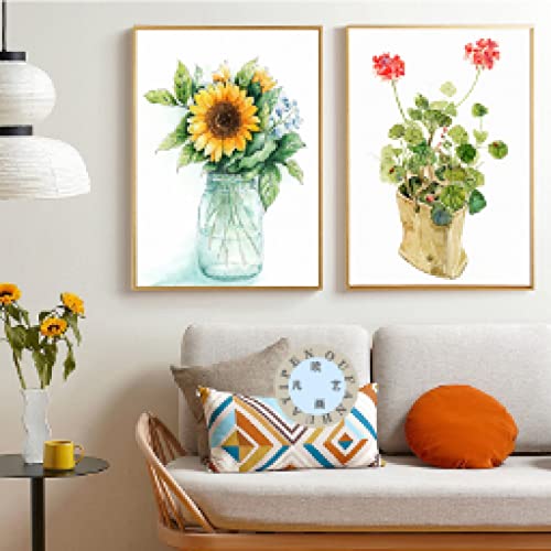 Affiche plante verte aquarelle dsdsgog 60x80cm de style nordique sans cadre