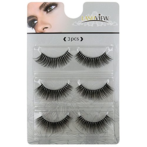 LASHVIEW Long Cross False Eyelashes Makeup Natural 3D Fake Thick Black Eye Lashes Soft Fake Lashes（JRS036）