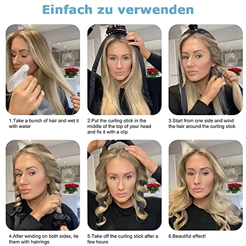 Foto von Cikoume Lockenwickler, Rutschfest Heatless Curls Band mit Haarnadel, New Seidenhaar, DIY Locken Ohne Hitze Frisurenset,für langes mittleres Haar