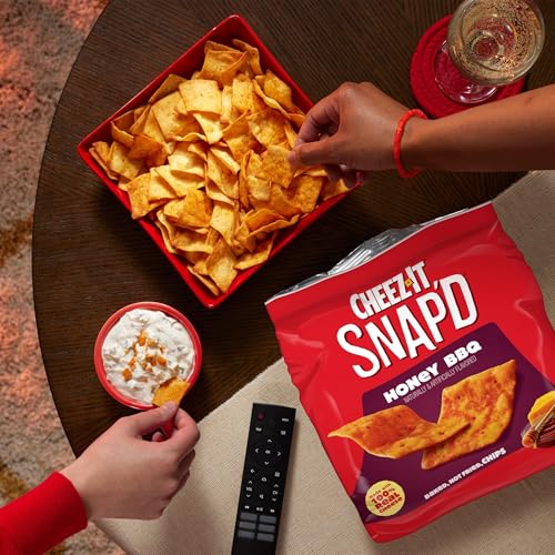 Cheez-It Snap'd Cheesy Baked Chips, Thin Crisps, Lunch Snacks, Honey BBQ (6 Bags) - image 7