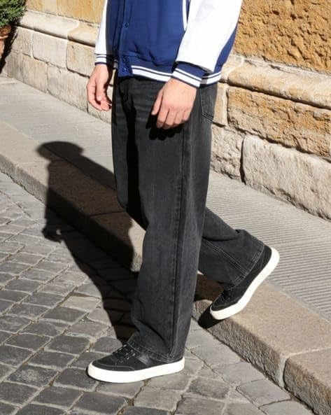 Image of M Q Denim Men's Straight Fit Jeans | Mid Wash Whisker Spray | Comfortable Cotton Denim for Daily & Casual Wear