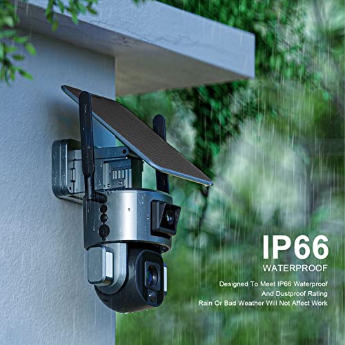4K Solar Security Cameras Wireless Outdoor With Wireless 2.4G Wi-Fi 360° View, Solar Security Camera With Ai Motion Detection, Infrared Night Vision,10X Optical Zoom, Ptz Control, 2-Way Talk, Ip66 #TOP5