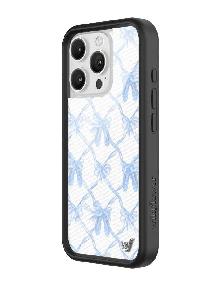 Image of Wildflower Cases - iPhone 16 Pro Compatible - On Pointe Blue | Impact-Certified 6.5 ft Drop Protection Case, Raised Protective Bumper, Cute Aesthetic Design, Women-Owned Small Business
