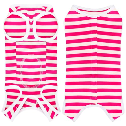 Image of Comprehensive Post Surgery Dog Recovery Suit Ensuring Ultimate Comfort Unrestricted Mobility: Premium Cotton Protective Wound Care Shirt for Puppies, Cats, and Small Pets Rose Red XL