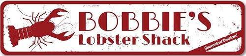 Lobster Shack Sign, Personalized Seafood Restaurant Name Metal Decor Sign
