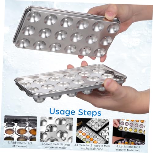 Molde para cubitos de hielo redondo con tapa 18 divisiones miniatura 3
