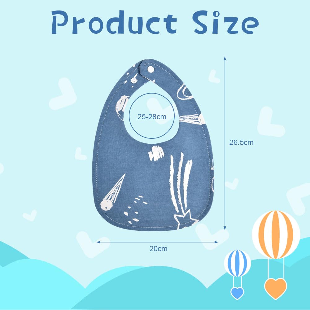 Vicloon Bavaglino Neonato, 8 Pezzi Bavaglini Impermeabili Cotone per Neonati, Bavaglie Unisex con 2 Bottoni di Regolabili, Drool Bavaglini Super Assorbenti per Giocare e Mangiare Piccoli da 0 a 3 Anni