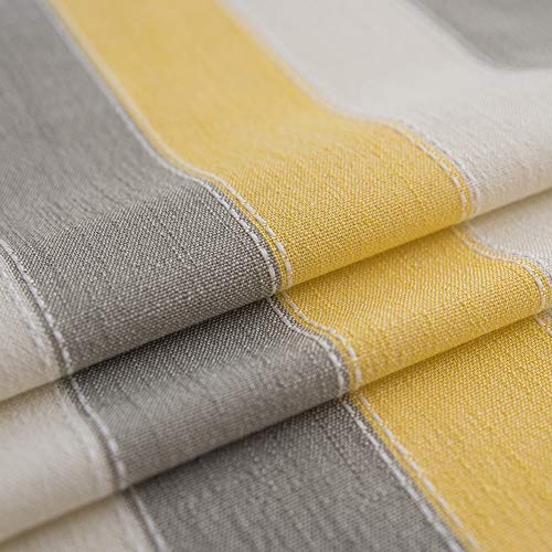 Nappe rectangulaire anti-tache en coton lin jaune pour table propre et protégée