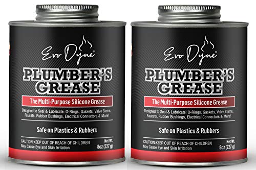 Evo Dyne Silicone Paste (2-Pack) - Multi-Purpose Silicone Lube for Faucet Stems, Valves, Cartridges - 8oz