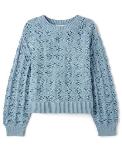 Image of The Children's Place Girls' Long Sleeve Crew Neck Pullover Sweater