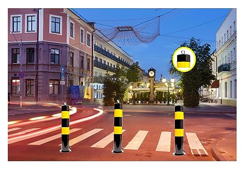 Barrera de Estacionamiento Acero Amarilla 750x114mm 2 Unidades miniatura 3