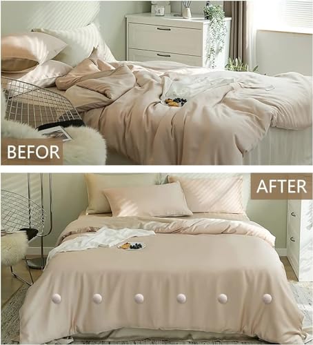 Image of DIVOX Duvet Clips Mushroom Cover Pins Cotton Quilt Fixer Duvet Fasteners Grippers Anti-Movement Bed Clamps Sheet Holder for Socks Curtains Cove Fixing Clips (Grey, 8)