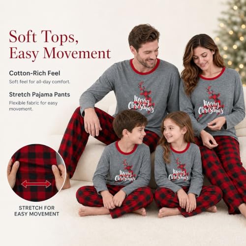 Image of Yaffi Matching Family Pajamas Sets Christmas PJ's Sleepwear for Kids & Adult