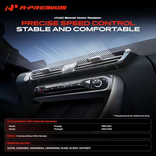 Image of A-Premium Front HVAC Blower Motor Resistor Compatible with Mazda Models | for Protege 1999-2003, Protege5 2002-2003